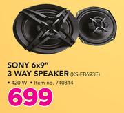 Sony 6x9" 3 Way Speaker 420W XS-FB693E