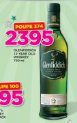 Glenfiddich 12 Year Old Whiskey-750ml