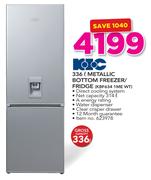 KIC 336Ltr Metallic Bottom Freezer/Fridge KBF634 1ME WT
