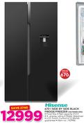Hisense 670Ltr Side By Side Black Fridge/Freezer H670SMI-WD
