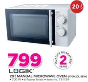 Logik 20Ltr Manual Microwave Oven P70H20L-SEW