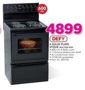 Defy 4 Solid Plate Stove BLK DSS-494
