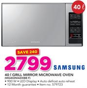 Samsung 40Ltr Grill Mirror Microwave Oven MG402MADXBB F