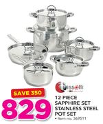 Tissolli 12 Piece Sapphire Set Stainless Steel Pot Set