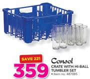 Consol Crate With Hiball Tumbler Set