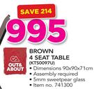 Out & About Brown 4 Seat Table KTS0097U