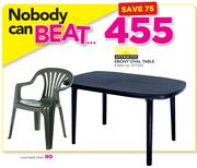 Antracite Ebony Oval Table