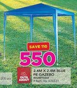 Out & About 2.4M x 2.4M Blue PE Gazebo