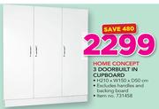 Home Concept 3 Door Built In Cupboard