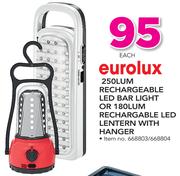 Eurolux 250LUM Revhareable LED Bar Light Or 180LUM Rechargeable LED Lantern With Hanger-Each