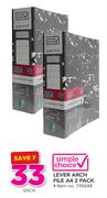 Simple Choice Lever Arch File A4 2 Pack-Each
