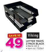 Viking Letter Trays 2 Pack Black