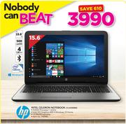 HP 15.6" Intel Celeron Notebook 15-AY008NI