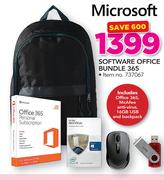 Microsoft Software Office Bundle 365 Includes Office 365,McAfee Antivirus,16GB USB & Bacpack