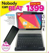 Telefunken 10" 3G Tablet Combo Pack TELC-1013GIQP Free Power Bank & Keyboard