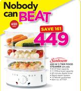 Sunbeam 650W 3 Tier Food Steamer SFS-300
