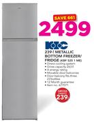 KIC 239Ltr Metallic Bottom Freezer/Fridge KBF525 1ME