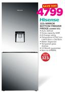 Hisense 323Ltr Mirror Bottom Freezer Fridge 420BMI-WD