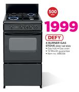 Defy 4 Burner Gas Stove DGS 168SGG