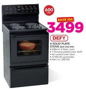 Defy 4 Solid Plate Stove BLK DSS-494