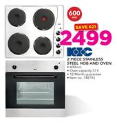 KIC 2 Piece Stainless Steel Hob And Oven (600mm)