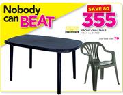 Antracite Ebony Oval Table