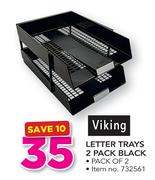Viking Letter Trays 2 Pack Black