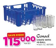 Consol Crate With Hi-Ball-Per Set