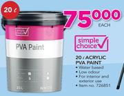 Simple Choice 20Ltr Acrylic PVA Paint