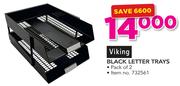 Viking Black Letter Trays Pack Of 2