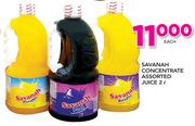 Savanah Concentrate Assorted Juice-2Ltr Each