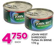 John West Shredded Tuna In Brine-170g Each