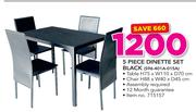 5 Piece Dinette Set Black S96-401A-015A