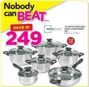 Mainstays 12 Piece Stainless Steel Cookware Set-Per Set