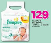 Pampers Sensitive Wipes 4 2(6x56) Assorted