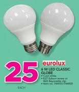 Eurolux 6W LED Classic Globe-Each