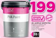 Simple Choice 20Ltr Acrylic White PVA