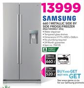 Samsung 660Ltr Metallic Side By Side Fridge/Freezer RSA1WHMG1 XFA