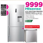 Hisense 610Ltr Bottom Freezer Fridge Inox H610BI-WD