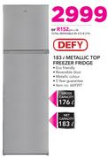 Defy 183Ltr Metallic Top Freezer Fridge