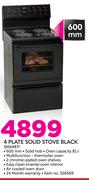 Defy 4 Plate Solid Stove Black DSS497