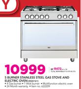 Defy 5 Burner Stainless Steel Gas Stove And Electric Oven DGS161