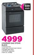 Defy 4 Burner Gas Stove Black