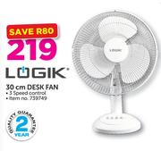 Logik 30cm Desk Fan