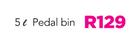 Mainstays 5Ltr Stainless Steel Dome Pedal Bin-Each