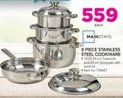 Mainstays 8 Piece Stainless Steel Cookware-Each