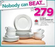 Always Home 20 Piece White Dinner Set
