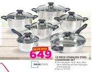 Mainstays 12 Piece Stainless Steel Cookware Set