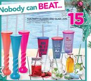 Fun Party Glasses And Glass Jars-Each