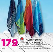 Always Home Ombre Stripe Beach Towels-Each